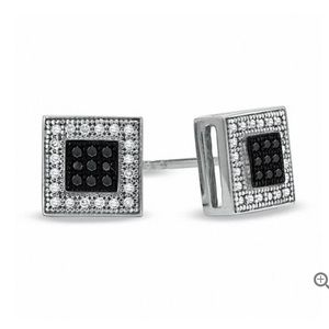 Black and White Diamond Earrings